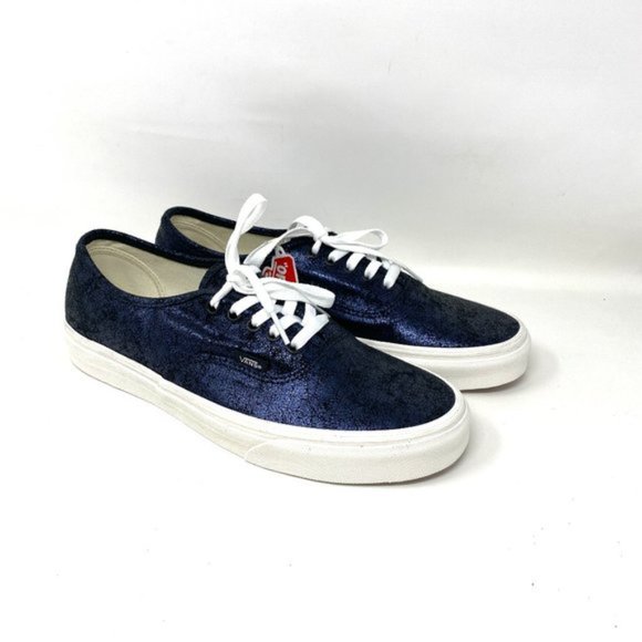 💖MEGA SALE💖Vans Authentic  Womens    Skate Blue Cracked Leather VN0A5HZS9FK - Picture 4 of 11